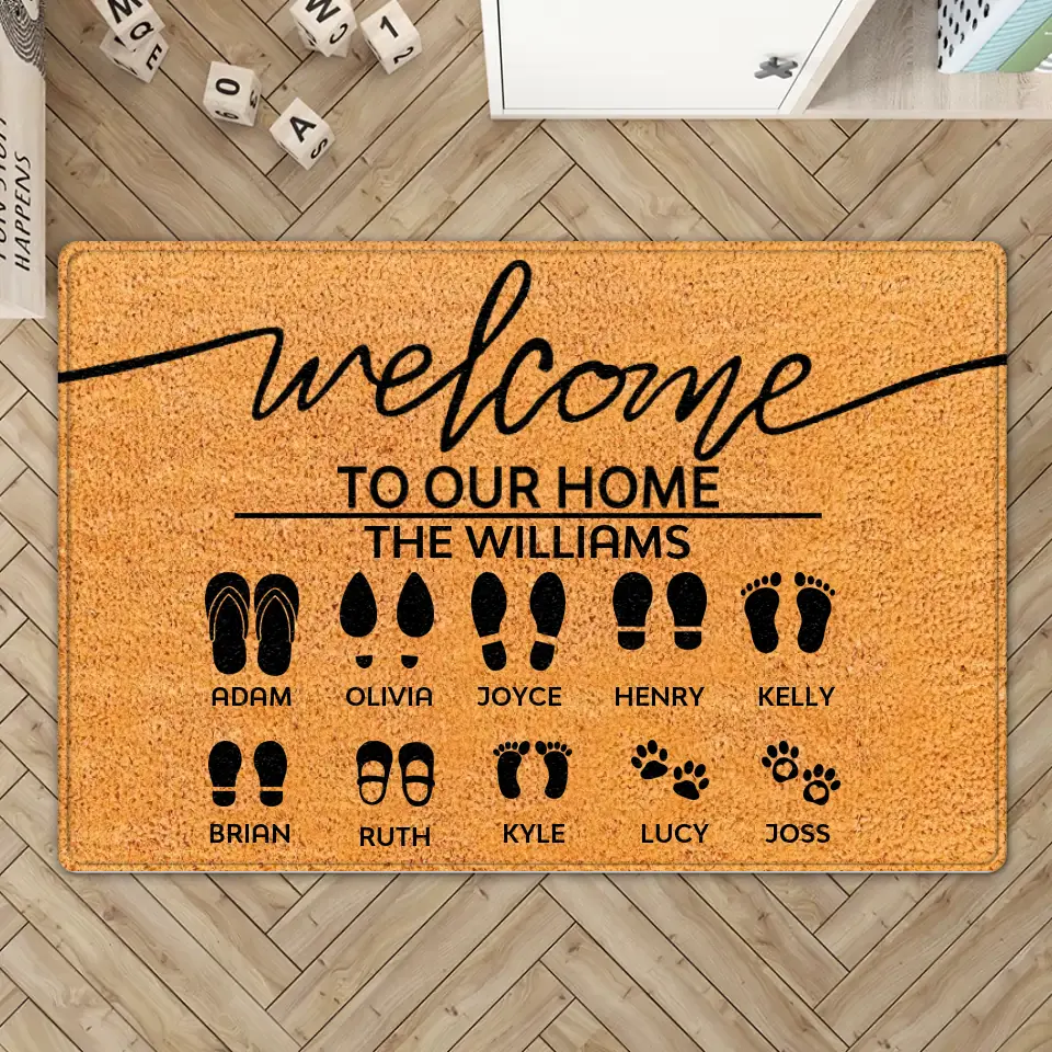 Welcome To Our Home Custom Footprint - Housewarming Gifts - Custom Doormat - Family Gifts - Image 3