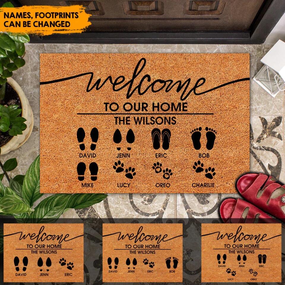 Welcome To Our Home Custom Footprint - Housewarming Gifts - Custom Doormat - Family Gifts - Image 4