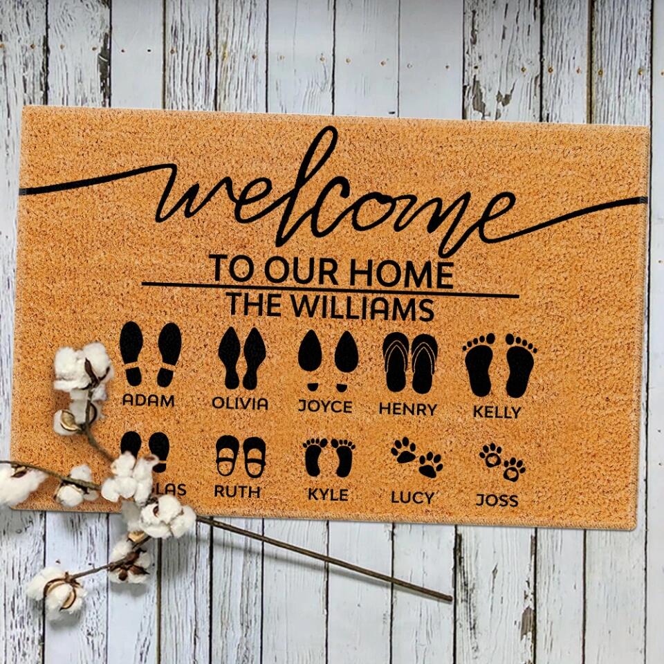 Welcome To Our Home Custom Footprint - Housewarming Gifts - Custom Doormat - Family Gifts - Image 5