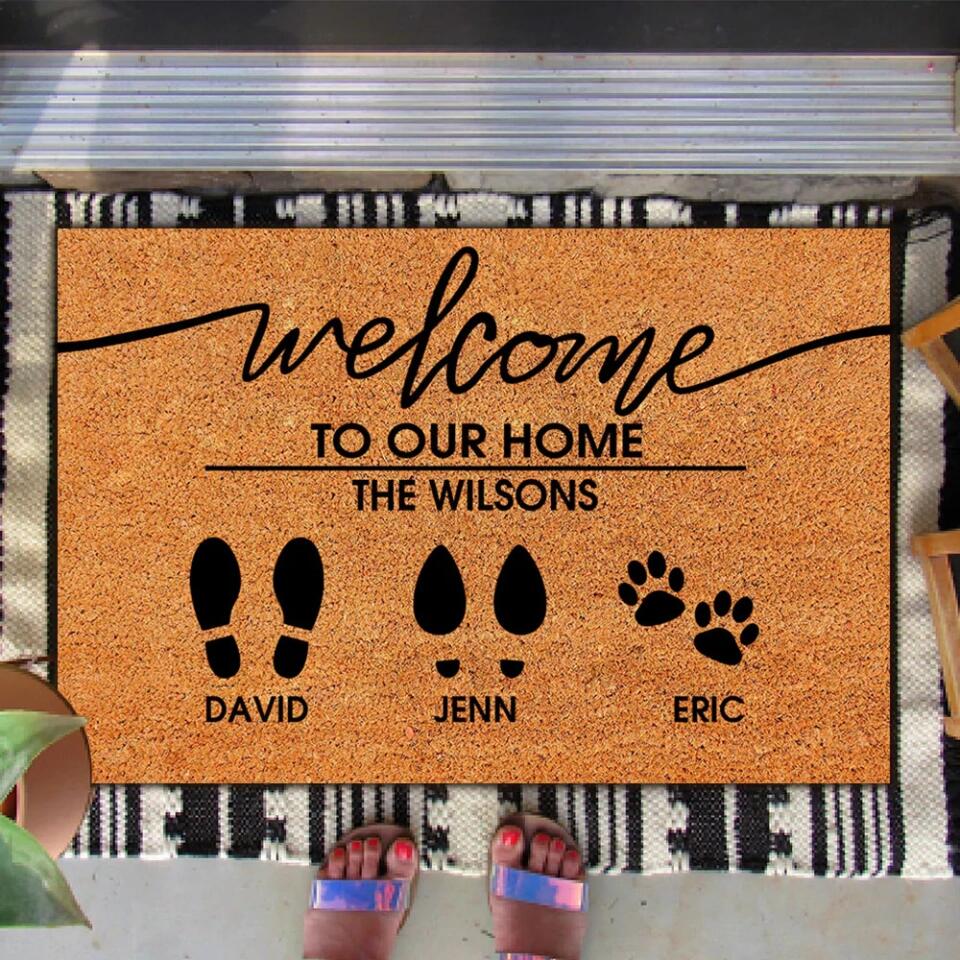 Welcome To Our Home Custom Footprint - Housewarming Gifts - Custom Doormat - Family Gifts - Image 7