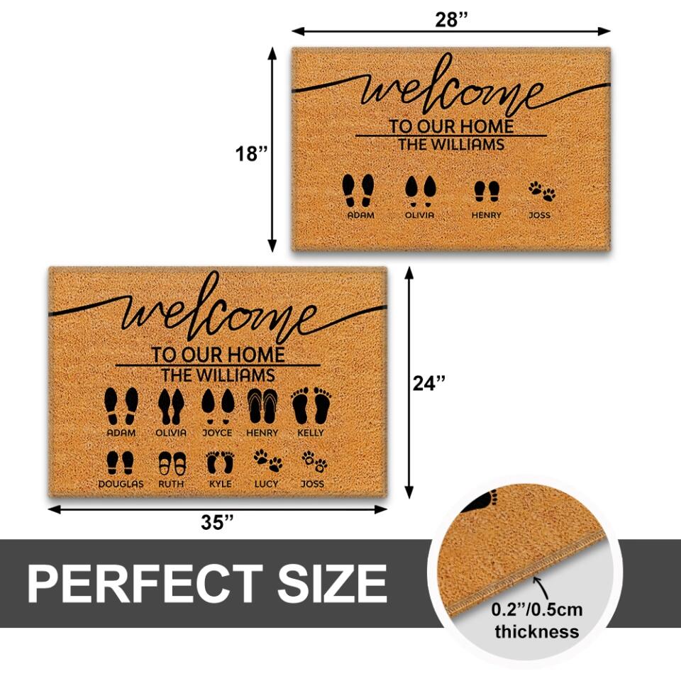 Welcome To Our Home Custom Footprint - Housewarming Gifts - Custom Doormat - Family Gifts - Image 9