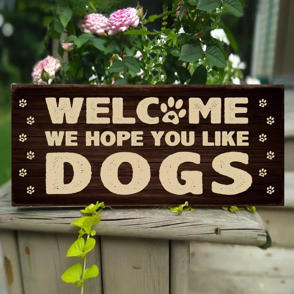Welcome We Hope You Like Dog Cat - Rectangle Wooden Sign - Gift for Dog Cat Owner - Image 6