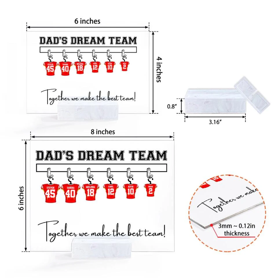 We're A Dream Team Together We Make The Best Team - Personalized Acrylic Plaque - Image 3