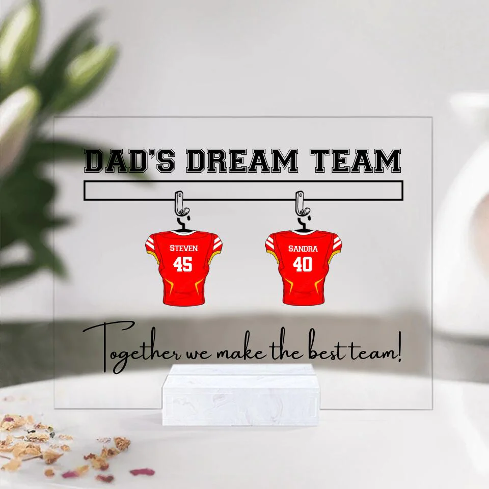 We're A Dream Team Together We Make The Best Team - Personalized Acrylic Plaque - Image 4