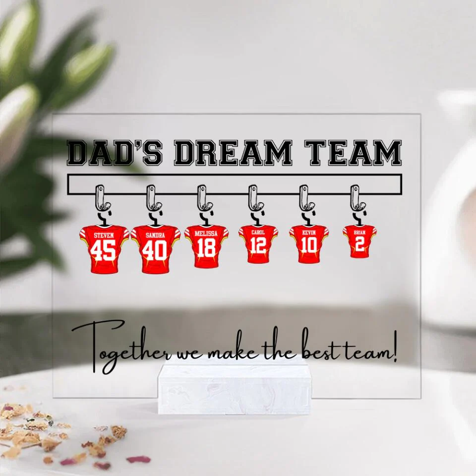 We're A Dream Team Together We Make The Best Team - Personalized Acrylic Plaque - Image 6