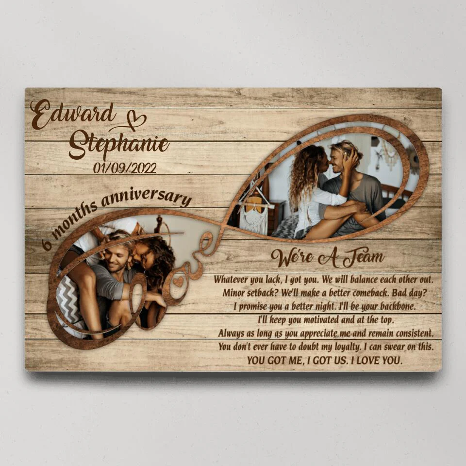 We're A Team I Love You Custom Canvas Poster Anniversary Gift For Couples - Image 2