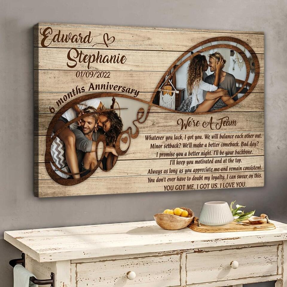 We're A Team I Love You Custom Canvas Poster Anniversary Gift For Couples - Image 3