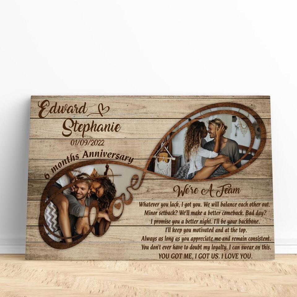 We're A Team I Love You Custom Canvas Poster Anniversary Gift For Couples - Image 4
