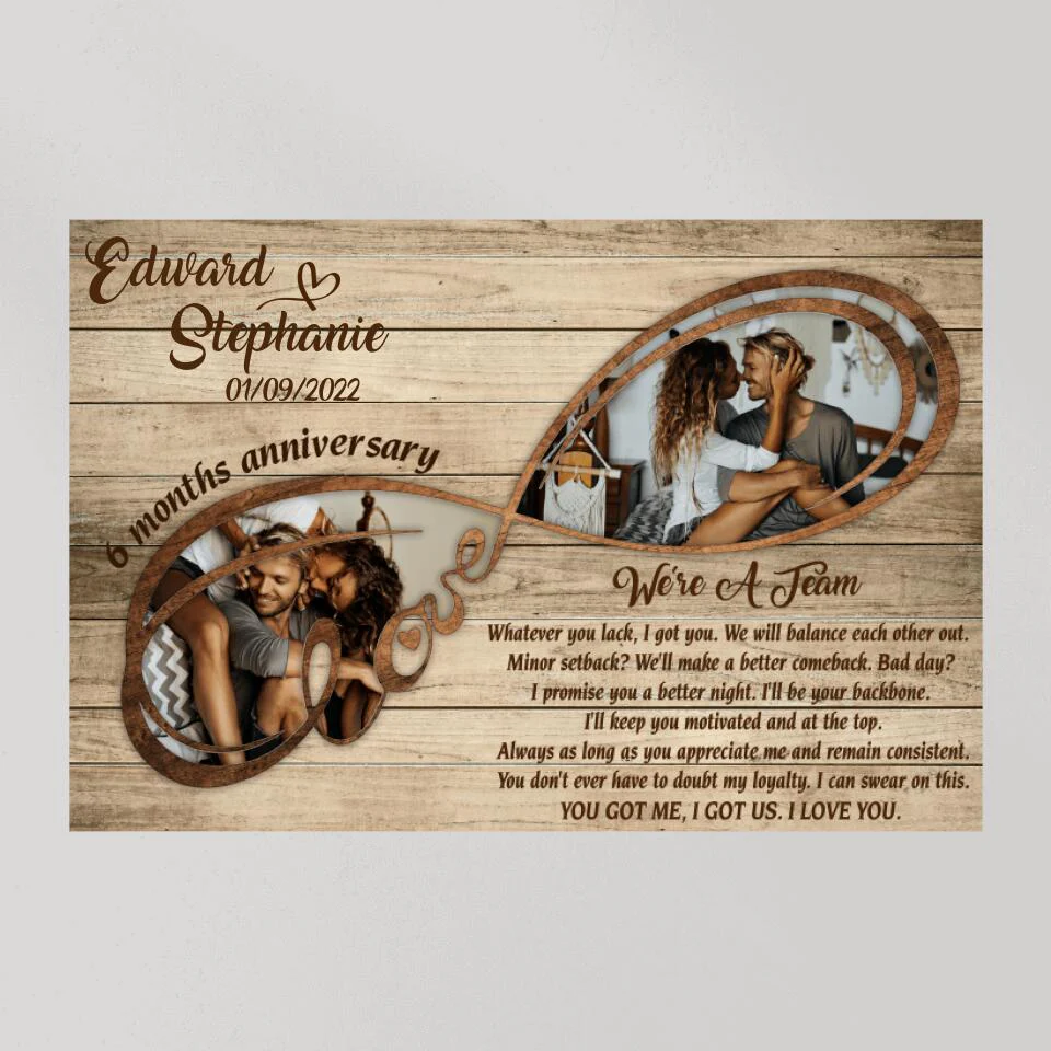 We're A Team I Love You Custom Canvas Poster Anniversary Gift For Couples - Image 7