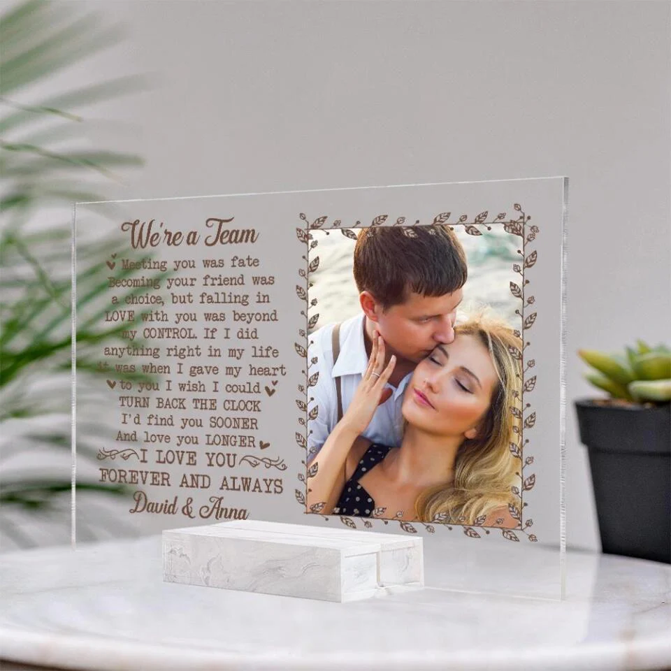 We're A Team, Meeting You Was Fate - Personalized Acrylic Plaque - Image 5