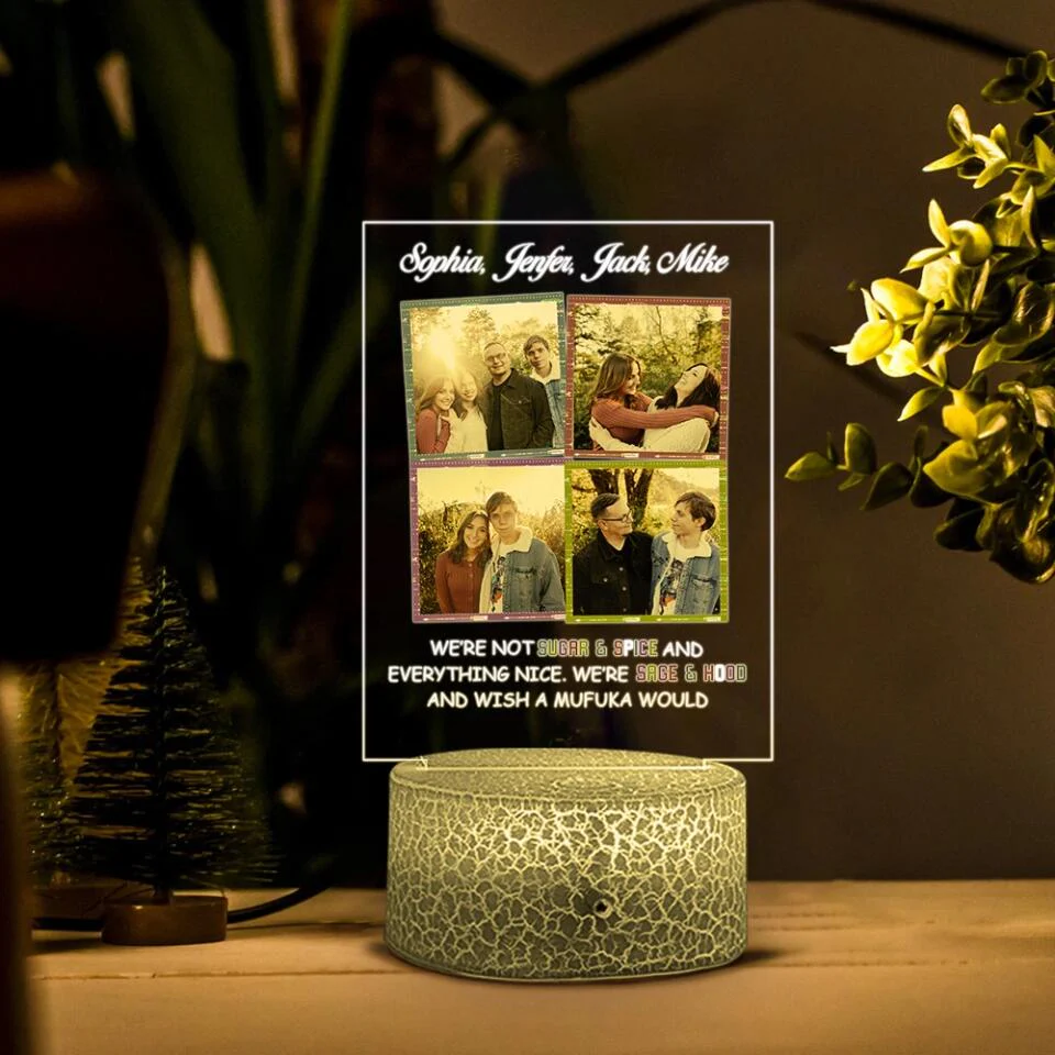We're not Sugar & Spice and Everything Nice - Personalized Photo Printed Night Light - Gift For Best Friend - Image 4