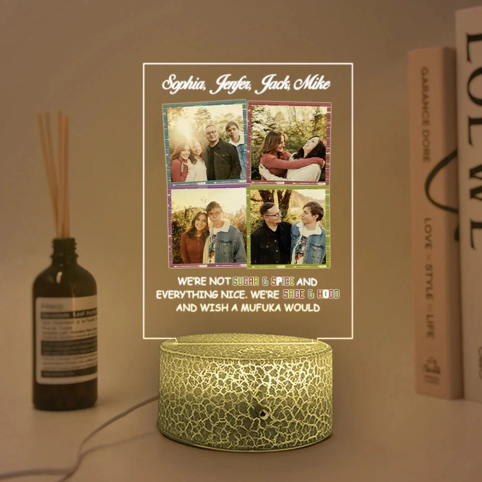 We're not Sugar & Spice and Everything Nice - Personalized Photo Printed Night Light - Gift For Best Friend - Image 5