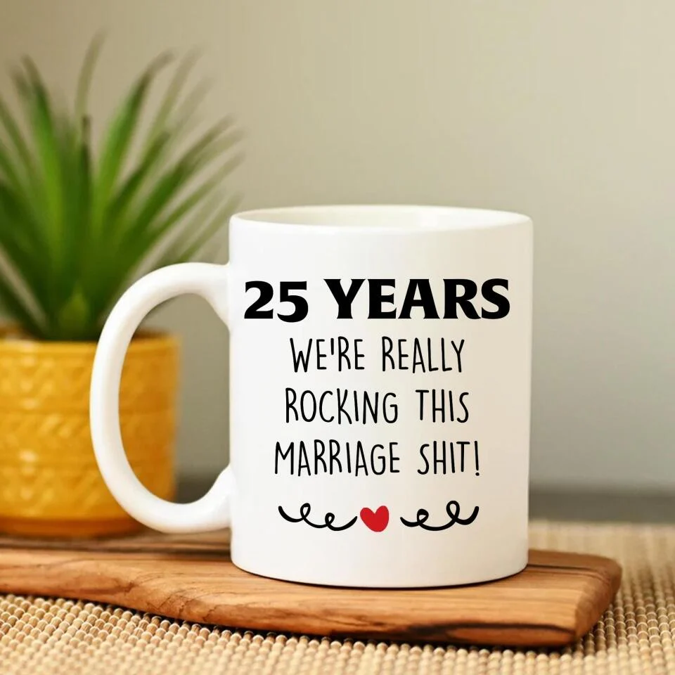 We're Really Rocking This Marriage - Personalized White Mug - Image 2