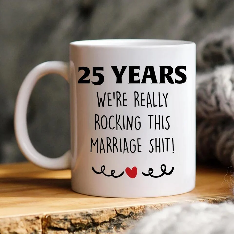 We're Really Rocking This Marriage - Personalized White Mug - Image 3
