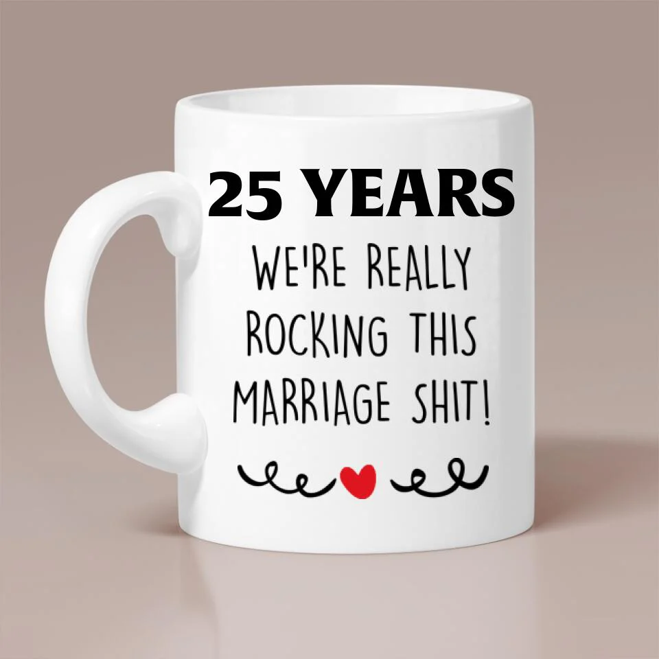 We're Really Rocking This Marriage - Personalized White Mug - Image 4