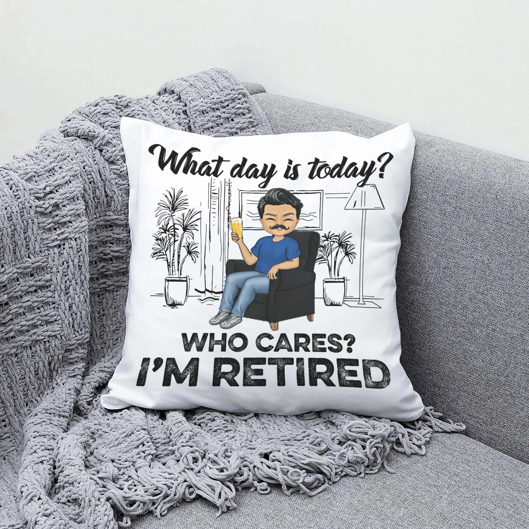 What Day Is Today I'm Retired Custom Pillow Retiremen Gift For Parents - Image 5