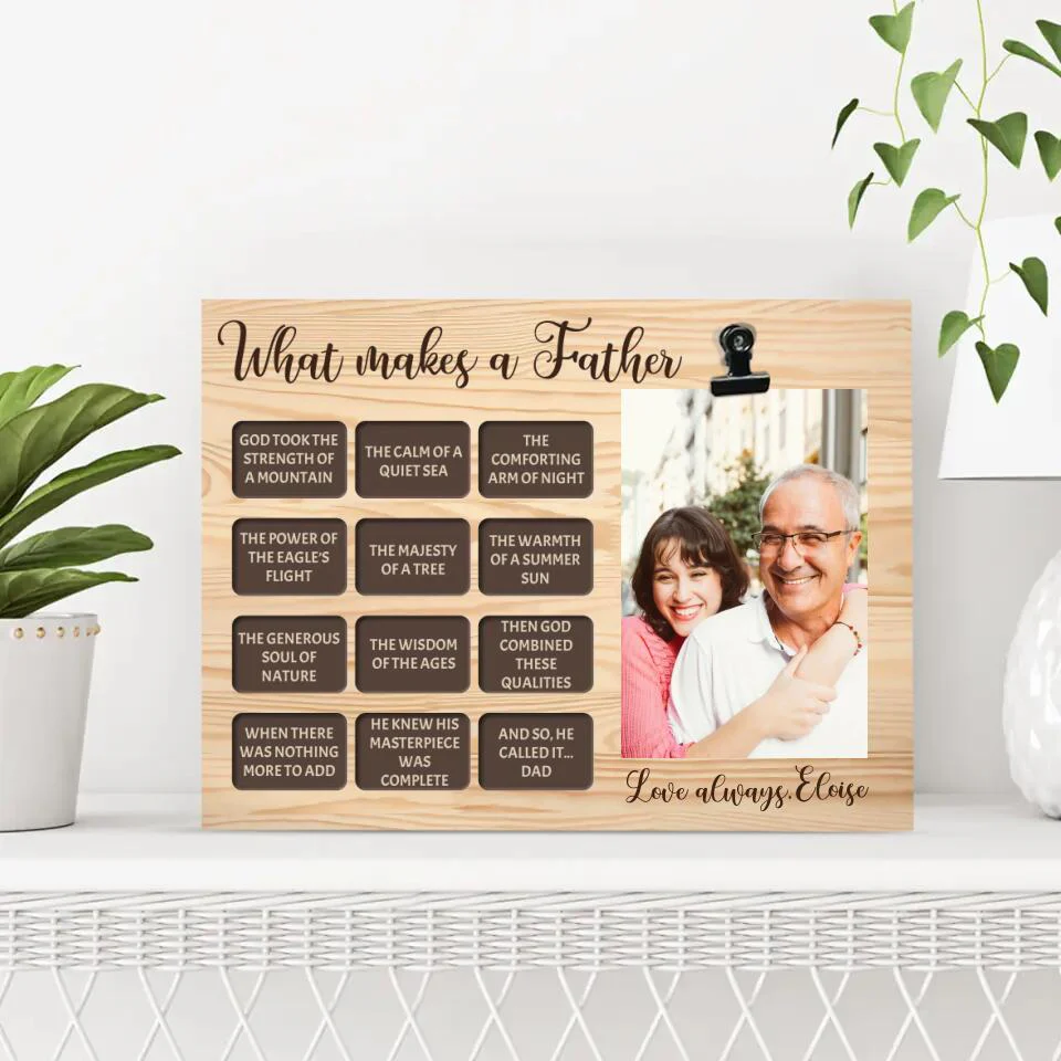 What Makes a Father - Chocolate Box with Text - God Took The Strength of a Mountain - Personalized Name - Custom Photo Clip Frame - Best Gift for Dad - Birthday Gift for Daddy - 211ICNBNPT154 - Image 3