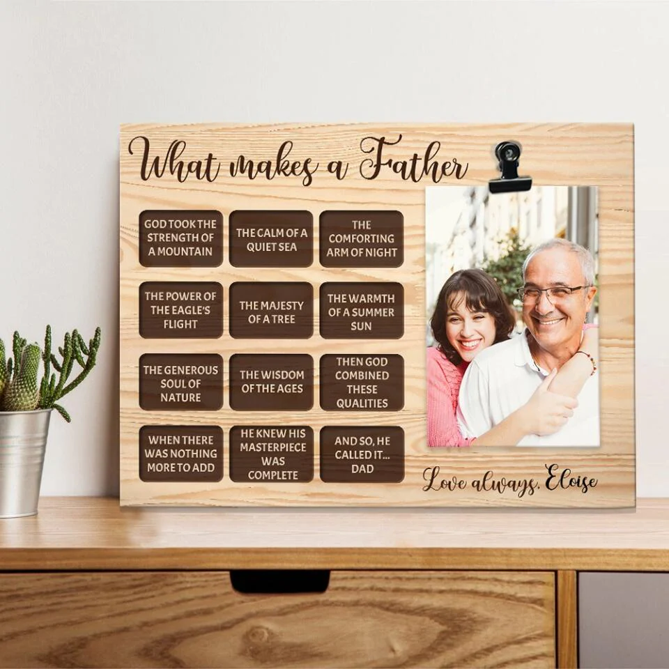 What Makes a Father - Chocolate Box with Text - God Took The Strength of a Mountain - Personalized Name - Custom Photo Clip Frame - Best Gift for Dad - Birthday Gift for Daddy - 211ICNBNPT154 - Image 4