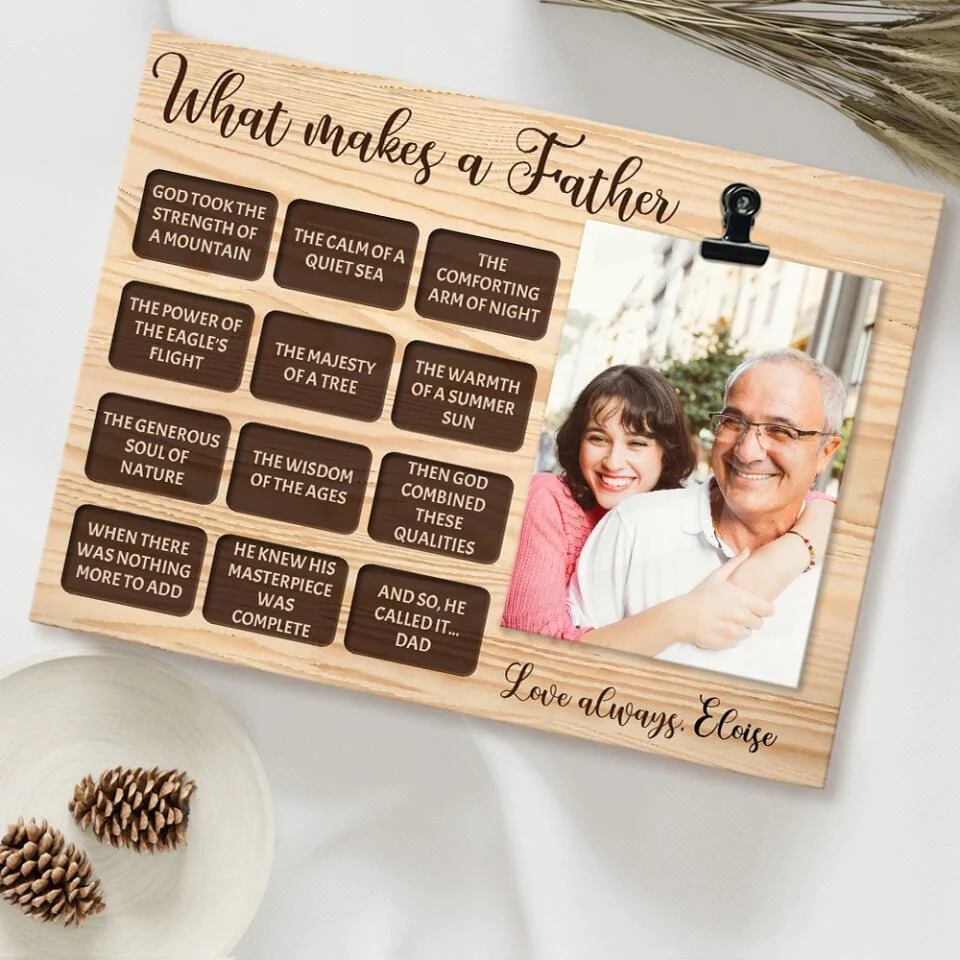 What Makes a Father - Chocolate Box with Text - God Took The Strength of a Mountain - Personalized Name - Custom Photo Clip Frame - Best Gift for Dad - Birthday Gift for Daddy - 211ICNBNPT154 - Image 5