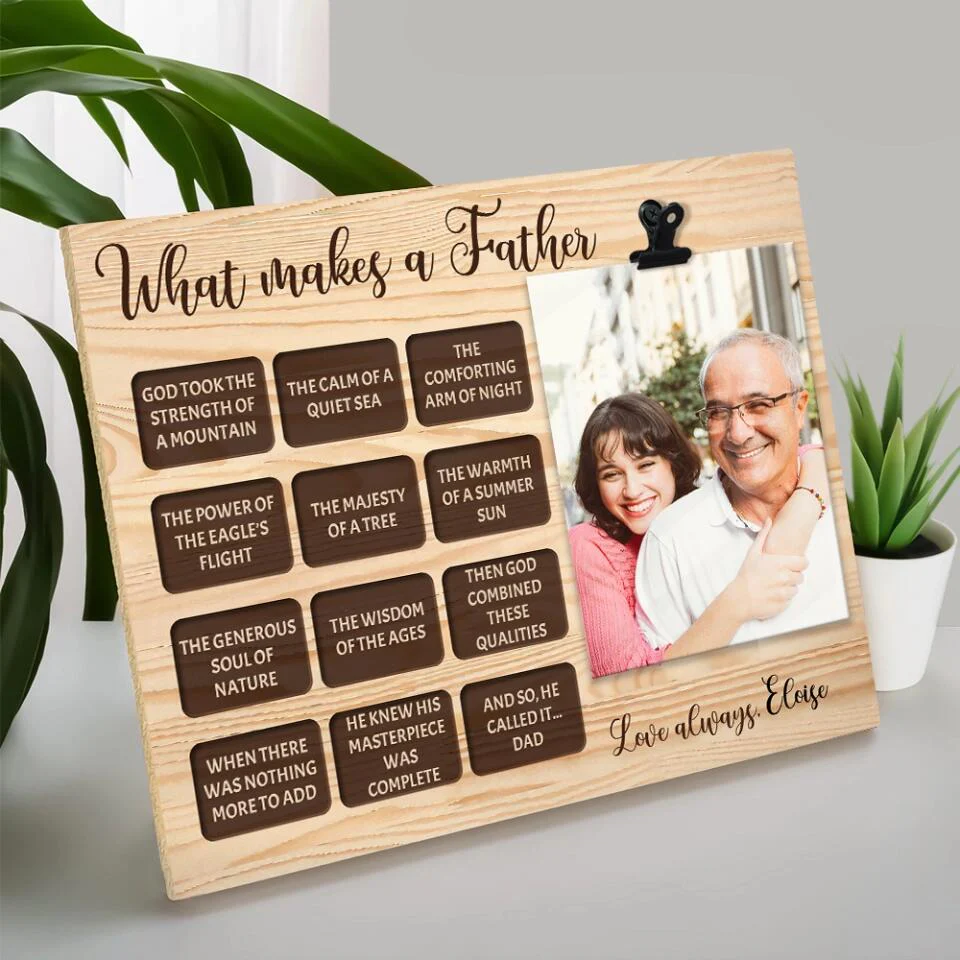 What Makes a Father - Chocolate Box with Text - God Took The Strength of a Mountain - Personalized Name - Custom Photo Clip Frame - Best Gift for Dad - Birthday Gift for Daddy - 211ICNBNPT154 - Image 6