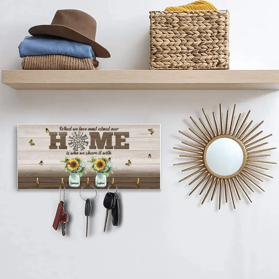 What We Love Most About Our Home - Personalized Key Holder - Gift For Family - Image 3