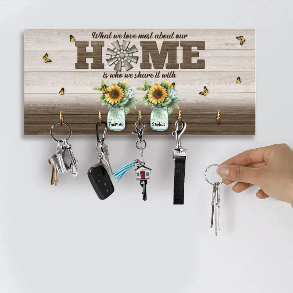 What We Love Most About Our Home - Personalized Key Holder - Gift For Family - Image 5