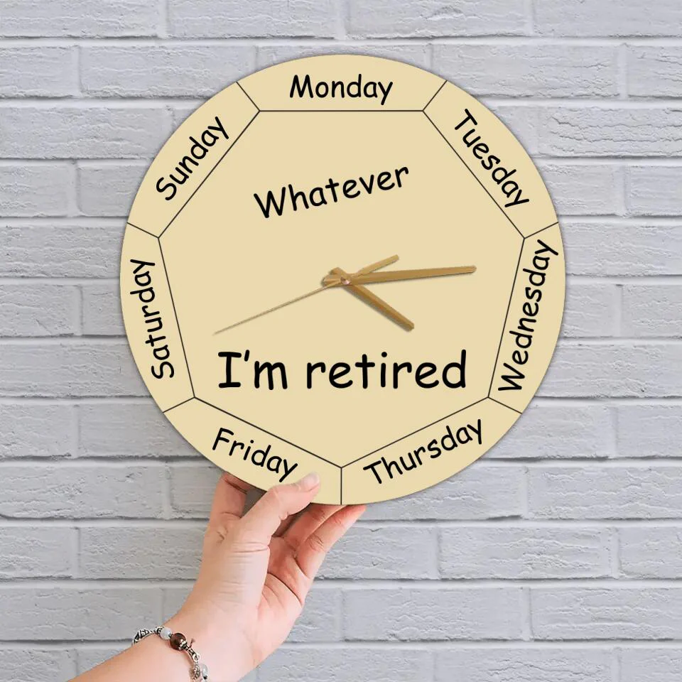 Personalized Valentine Gifts - Whatever You're Late Anyway Oval Beige - Week Day - Wall Clock - Wooden/Acrylic Wall Clock - Wall Hanging - Retirement Gift for Mentor Boss Coworker Work Bestie - Valentine Gift - 301ICNVSWC0027 - Image 3