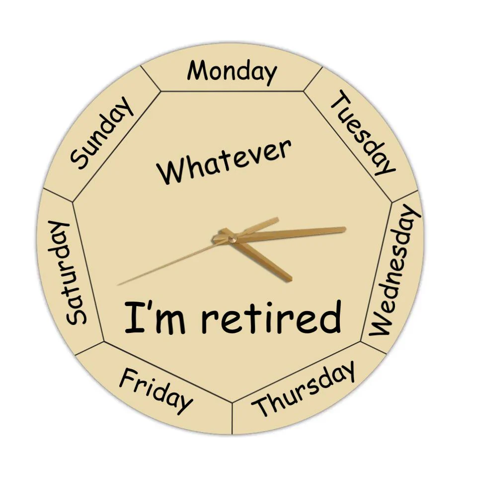 Personalized Valentine Gifts - Whatever You're Late Anyway Oval Beige - Week Day - Wall Clock - Wooden/Acrylic Wall Clock - Wall Hanging - Retirement Gift for Mentor Boss Coworker Work Bestie - Valentine Gift - 301ICNVSWC0027 - Image 5