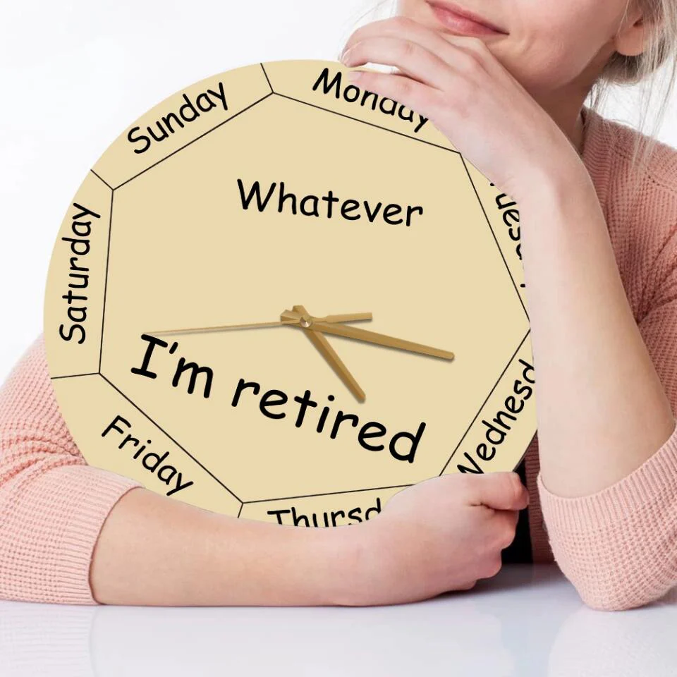 Personalized Valentine Gifts - Whatever You're Late Anyway Oval Beige - Week Day - Wall Clock - Wooden/Acrylic Wall Clock - Wall Hanging - Retirement Gift for Mentor Boss Coworker Work Bestie - Valentine Gift - 301ICNVSWC0027 - Image 8