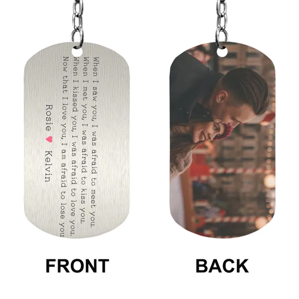 Personalized Valentine Gifts - When I Saw You I Was Afraid Personalized Keychain - Image 2