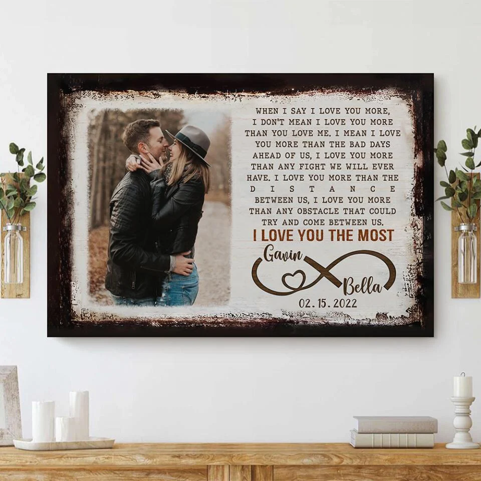 When I Say I Love You More Poem Custom Canvas Poster Anniversary Gift For Couples - Image 10