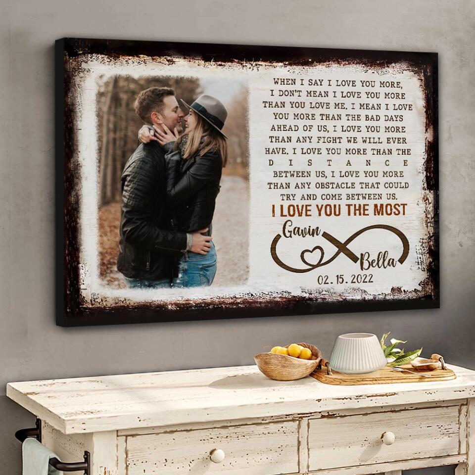 When I Say I Love You More Poem Custom Canvas Poster Anniversary Gift For Couples - Image 4