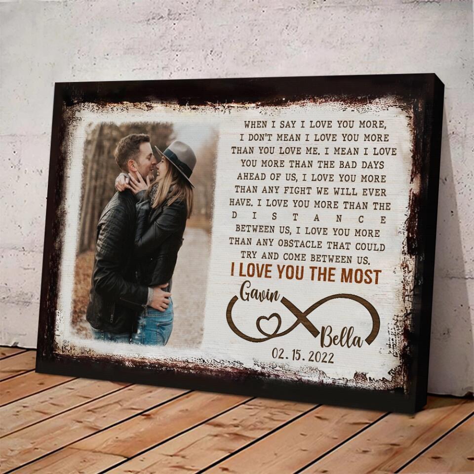 When I Say I Love You More Poem Custom Canvas Poster Anniversary Gift For Couples - Image 5