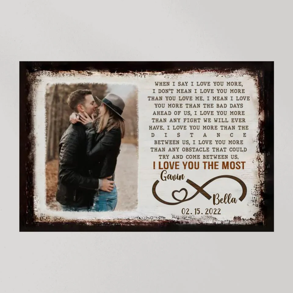 When I Say I Love You More Poem Custom Canvas Poster Anniversary Gift For Couples - Image 8