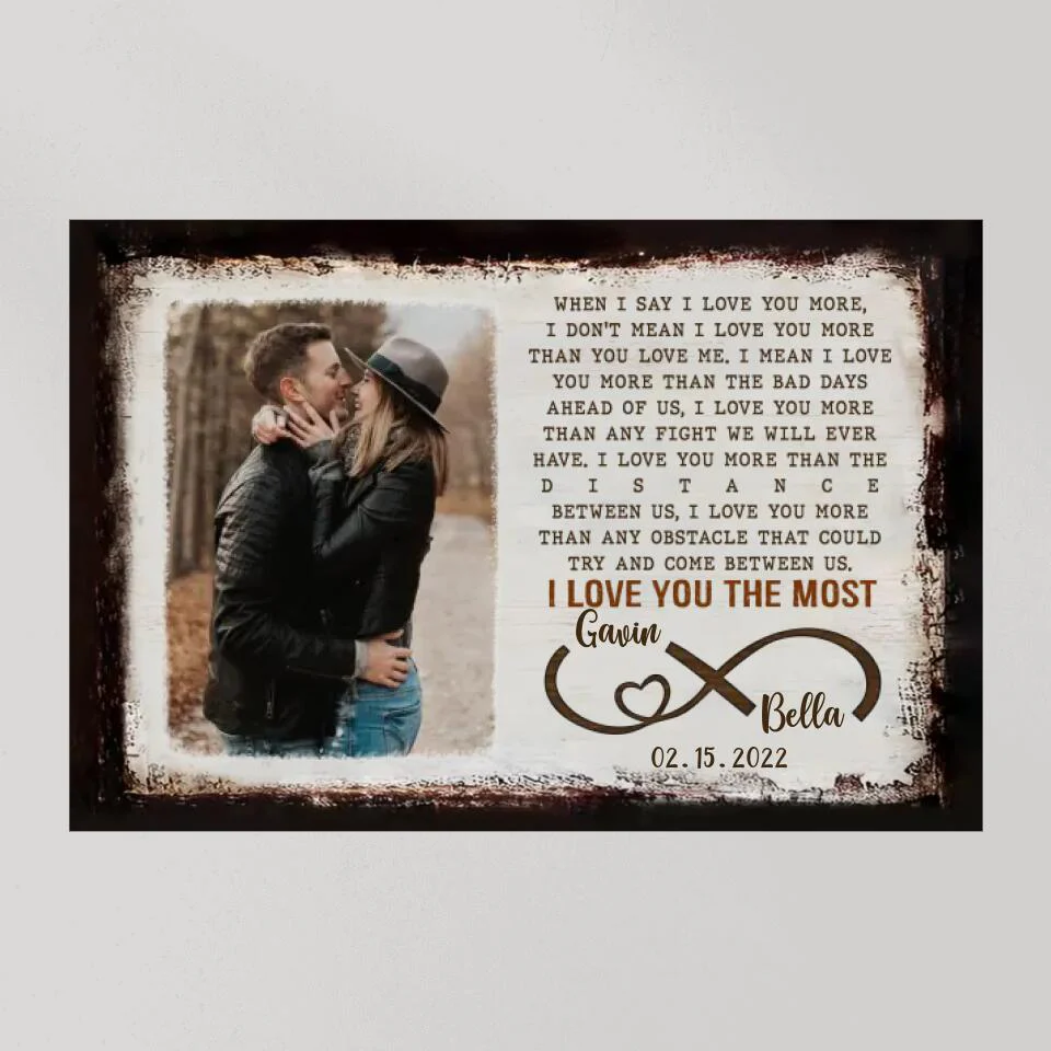 When I Say I Love You More Poem Custom Canvas Poster Anniversary Gift For Couples - Image 9