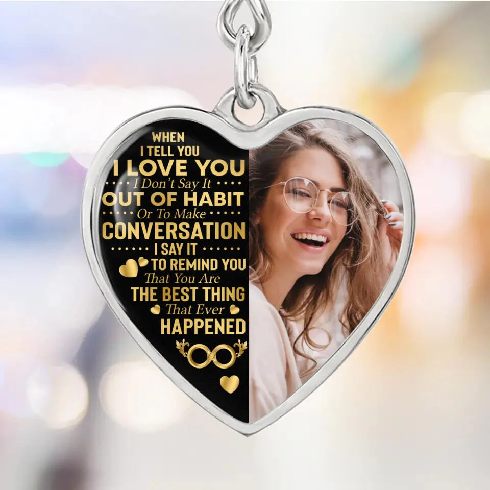 When I Tell You I Love You Personalized Heart Necklace - Image 10