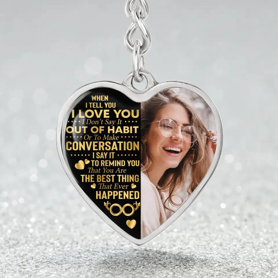 When I Tell You I Love You Personalized Heart Necklace - Image 12