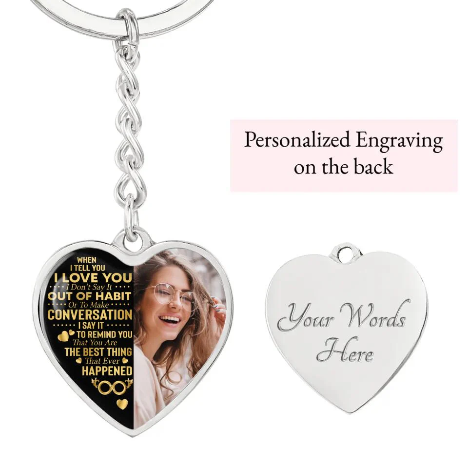 When I Tell You I Love You Personalized Heart Necklace - Image 13