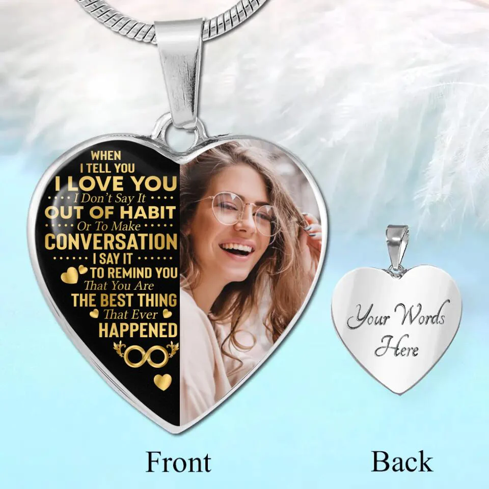 When I Tell You I Love You Personalized Heart Necklace - Image 2