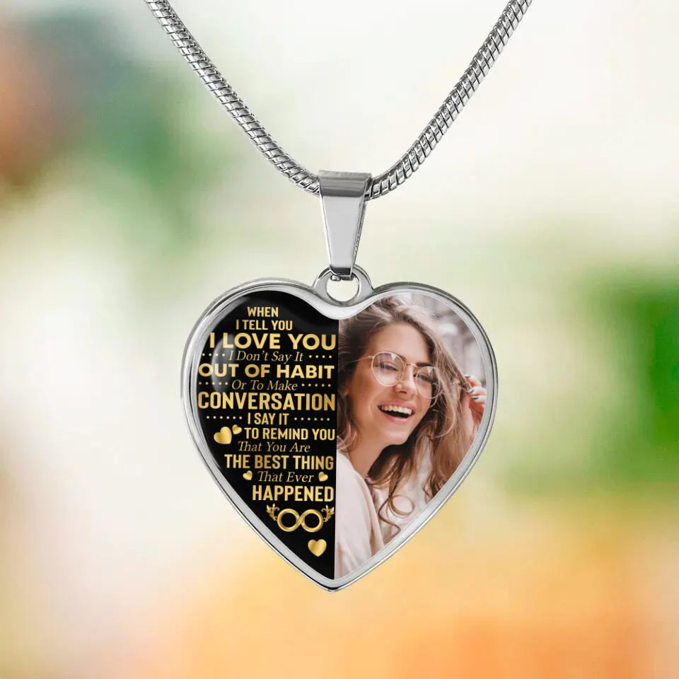 When I Tell You I Love You Personalized Heart Necklace - Image 4