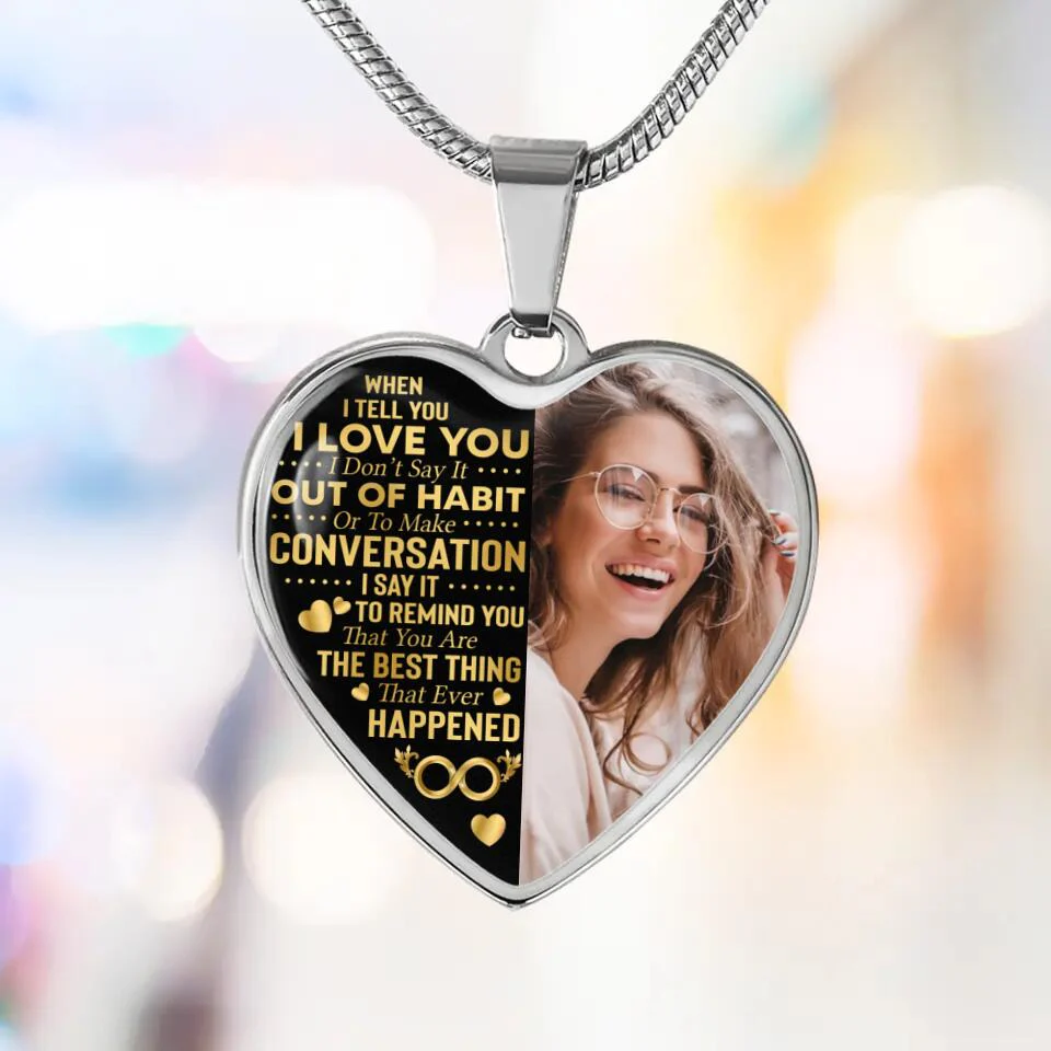 When I Tell You I Love You Personalized Heart Necklace - Image 6