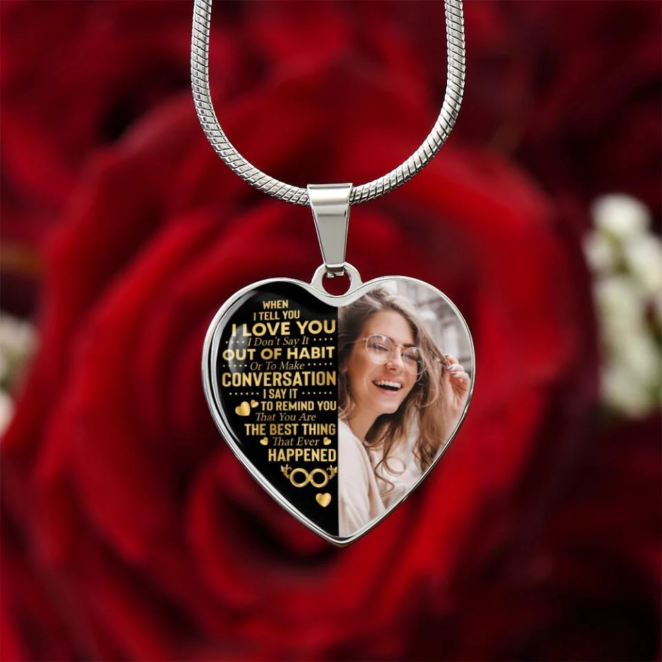 When I Tell You I Love You Personalized Heart Necklace - Image 8