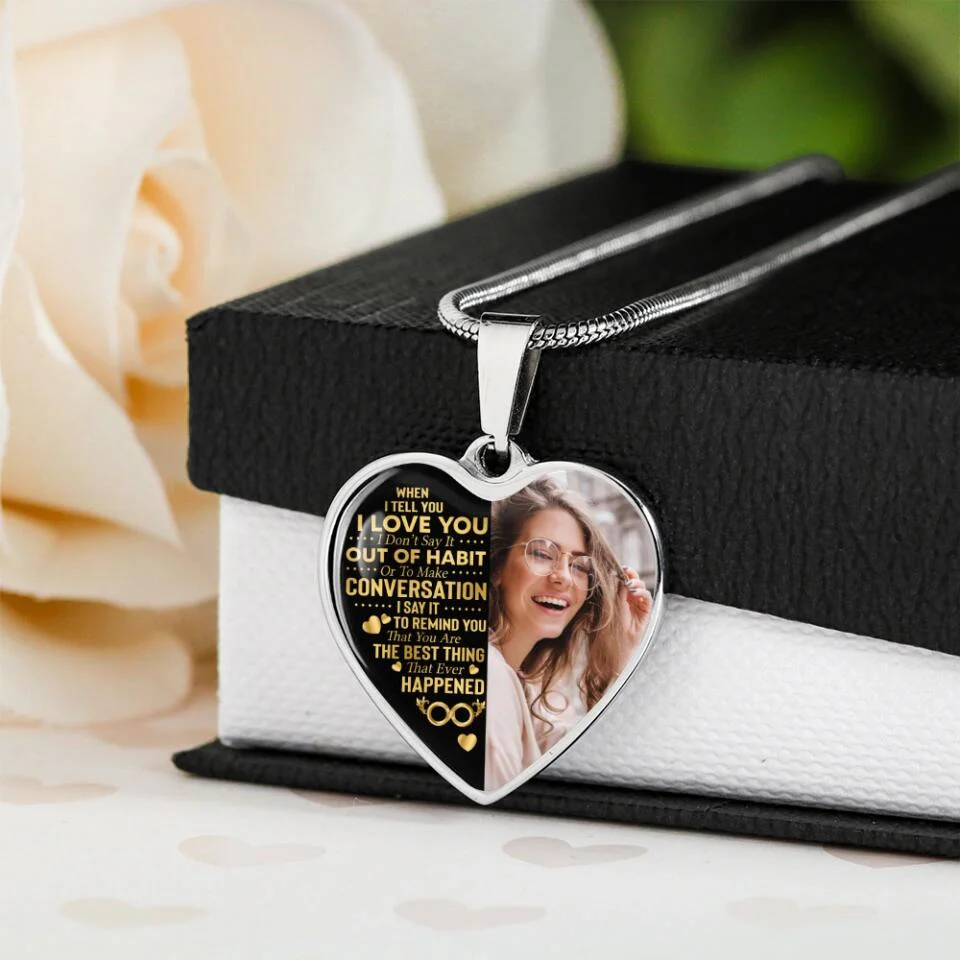 When I Tell You I Love You Personalized Heart Necklace - Image 9