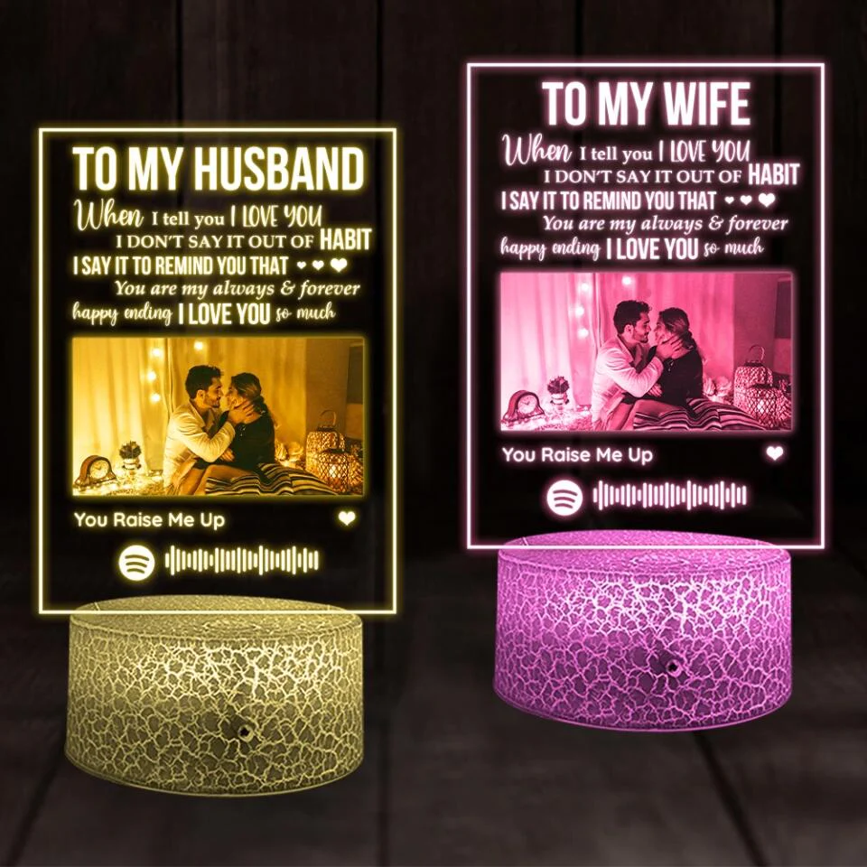 Personalized Valentine Gifts - When I Tell You I Love You I Don't Say It Out of Habit - Personalized Night Light - Image 3