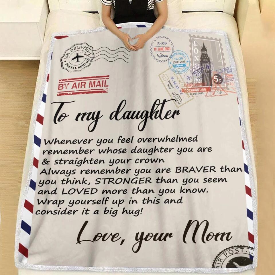 Whenever You Feel Overwhelmed Wrap Yourself Up - Personalized Fleece Blanket - Encouraging Gift for Daughter from Mom - Image 5
