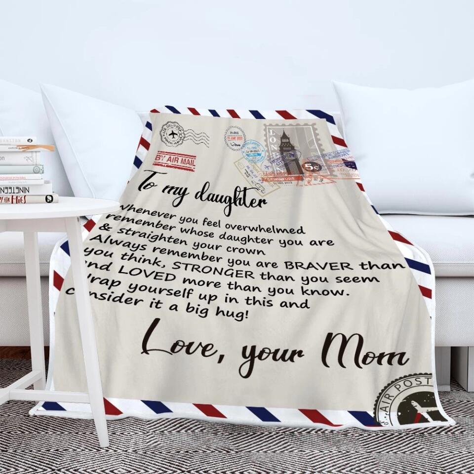 Whenever You Feel Overwhelmed Wrap Yourself Up - Personalized Fleece Blanket - Encouraging Gift for Daughter from Mom - Image 6