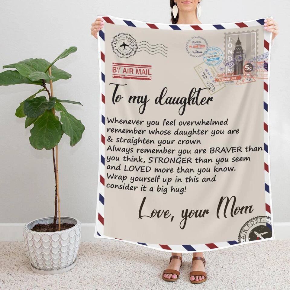 Whenever You Feel Overwhelmed Wrap Yourself Up - Personalized Fleece Blanket - Encouraging Gift for Daughter from Mom - Image 7