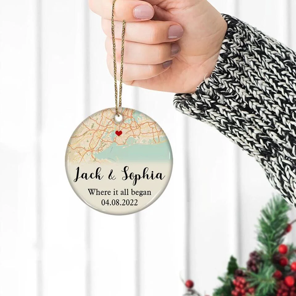 Where It All Began Custom Retro Map - Housewarming Gifts - Custom Ornament - Christmas Gifts - Image 6
