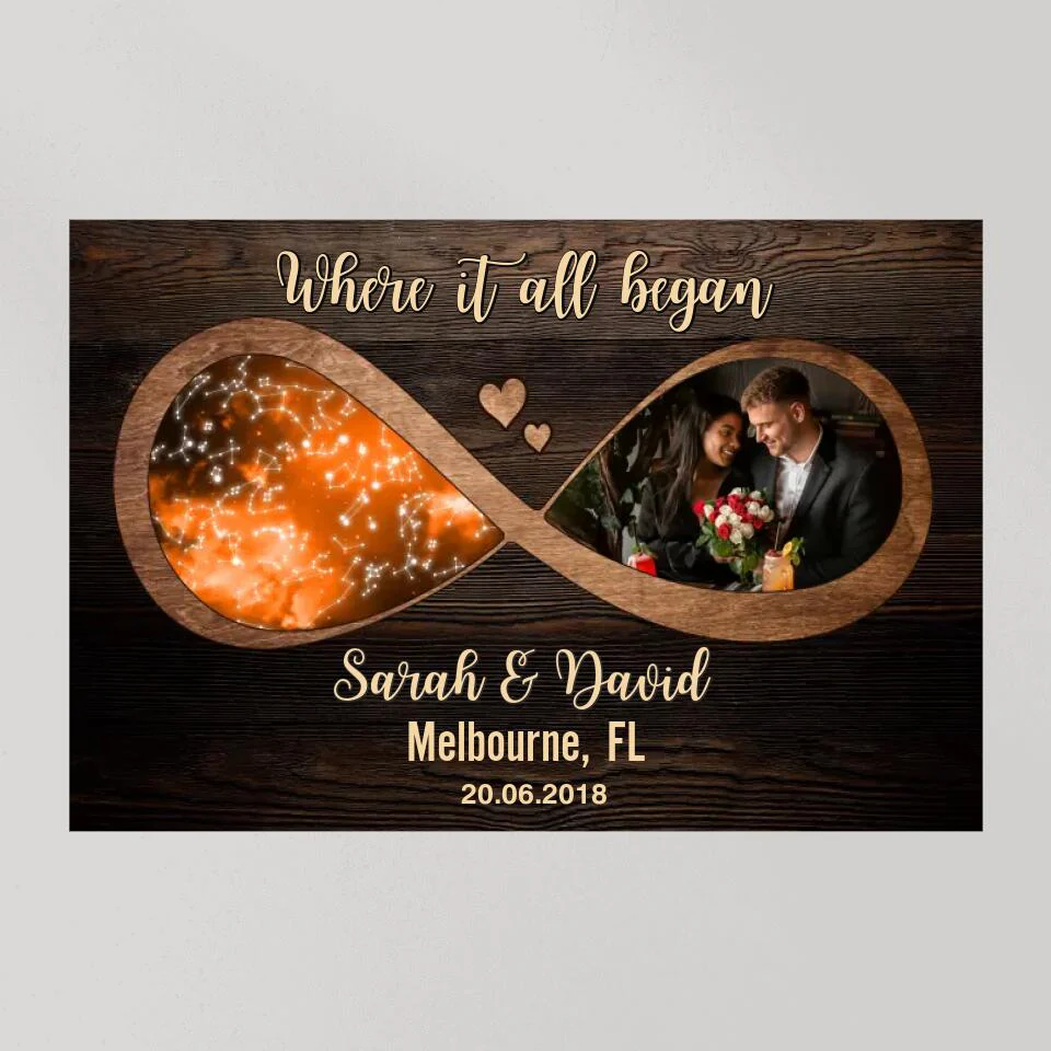 Where It All Began Infinity Star Map Custom Canvas Poster Anniversary Gift For Couples - Image 7
