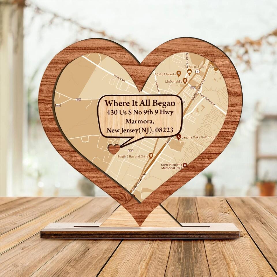 Where It All Began Retro Map - Housewarming Gifts - Custom Wooden Plaque - Valentine's Day Gift - Image 7
